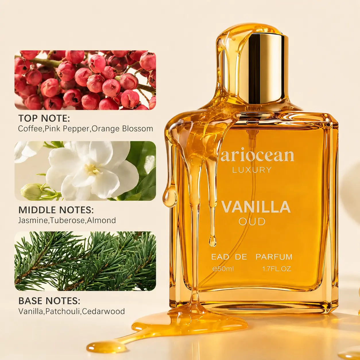 Luxury'S Honey Oud | Eau De Parfum 50Ml/100Ml (1.7Fl Oz/3.4 Fl Oz) | Patchouli, Vanilla, Bergamot | Floral & Spicy | Made with Clean & Vegan Essentials Oils | Cruelty Free Fragrance Perfume | Super Brand Day Exclusive
