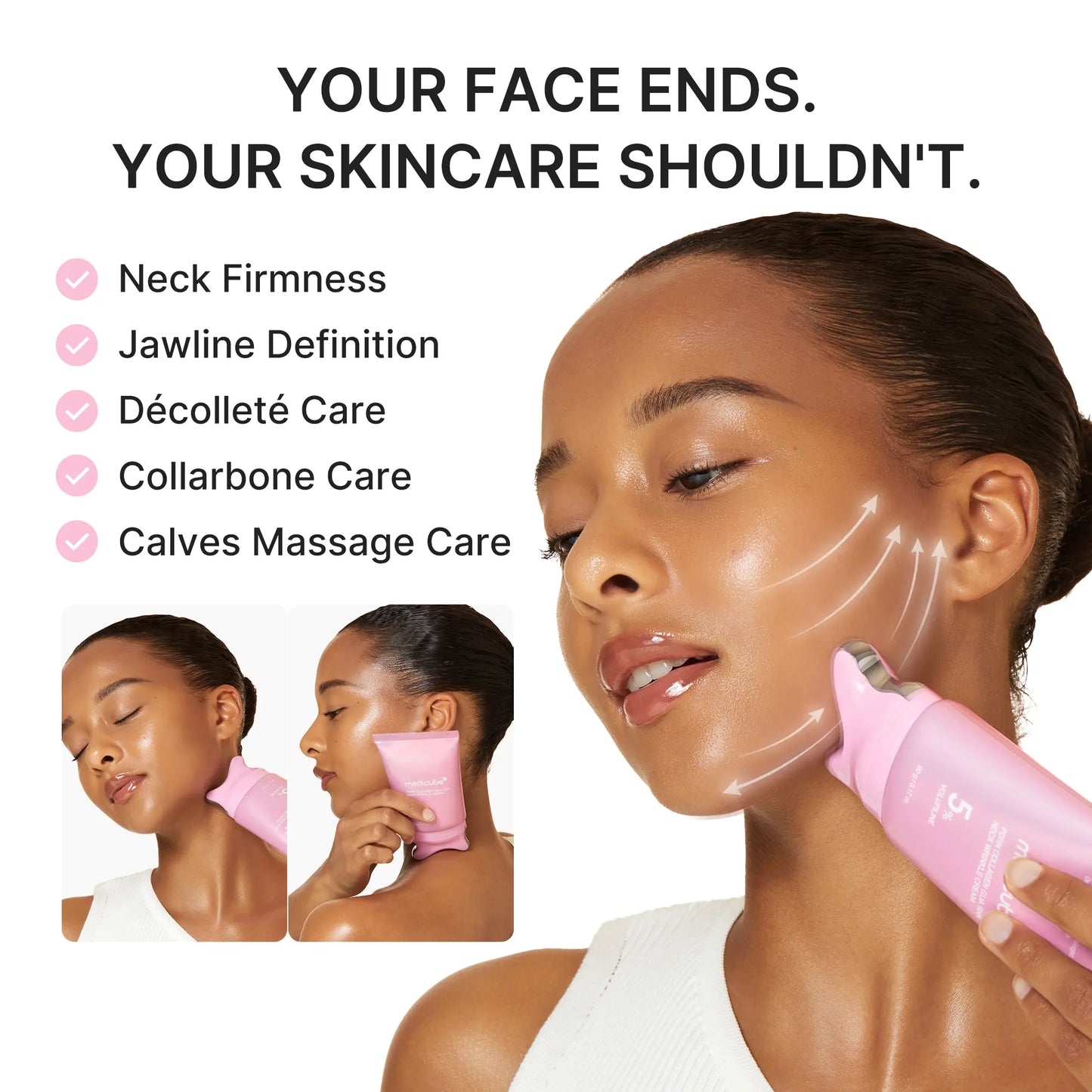 [NEW] [Medicube] PDRN Collagen Gua Sha Neck Wrinkle Cream | Built-In Gua Sha Massager with Volufiline 5% + PDRN | Firming, Contour Care for the Look of Fine Lines, Jawline, Neck, Décolleté,Underarms, Chest, Legs, Shoulder | Massage Cream | Korean Skincare