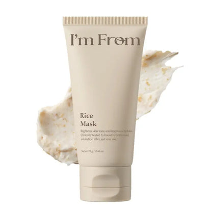 I'M from Rice Mask, Gentle Exfoliating & Hydrating Wash-Off Face Mask with Rice Powder for Glass Skin, Suitable for Sensitive Skin, 2.37 Fl Oz, Exfoliate, Organic, Moisture, Nourishing, Hypoallergenic Face Scrubs & Peels